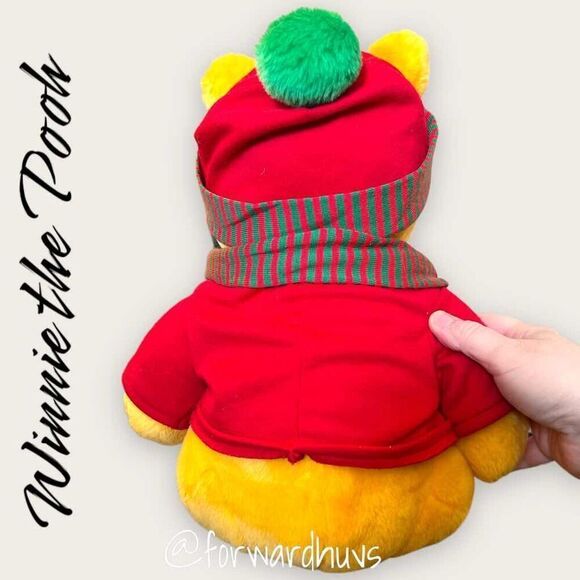 Vintage Mattel Winnie The Pooh Christmas Plush - 14" with Festive Attire - Picture 3 of 11